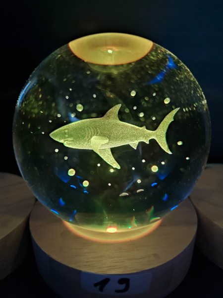 Hologram ball - Shark - with color change
